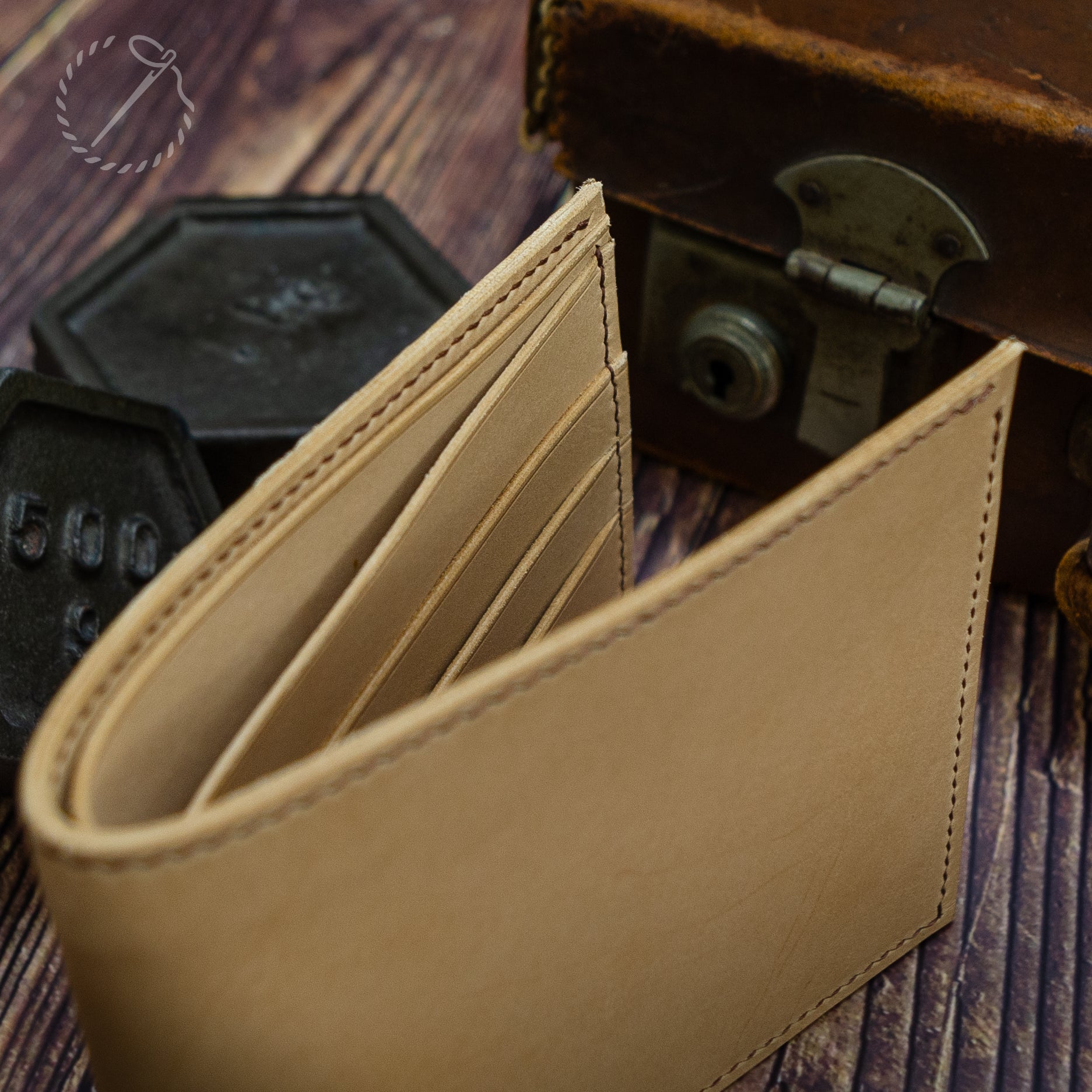Leather Bifold Wallet – Light Tan Vachetta