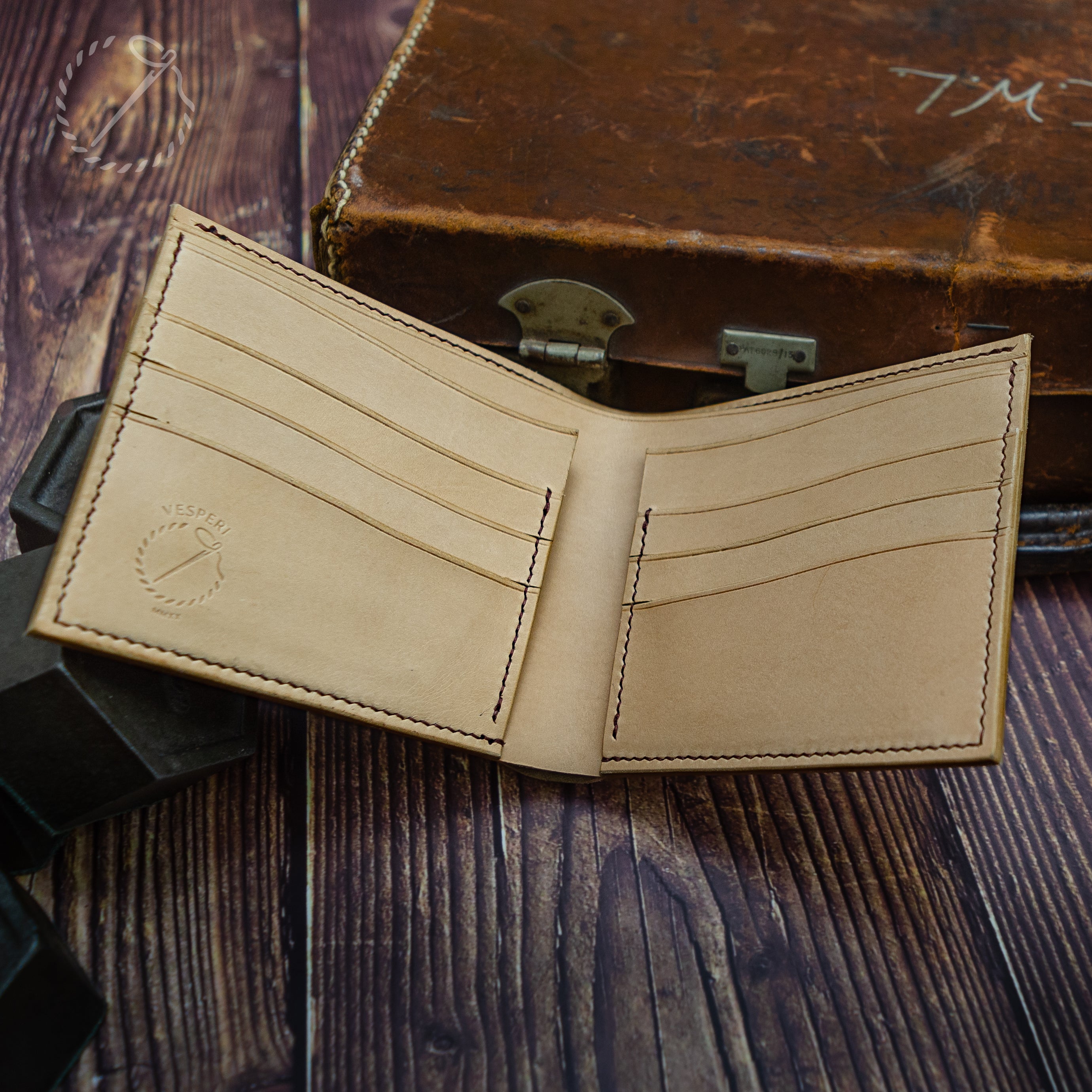 Leather Bifold Wallet – Light Tan Vachetta