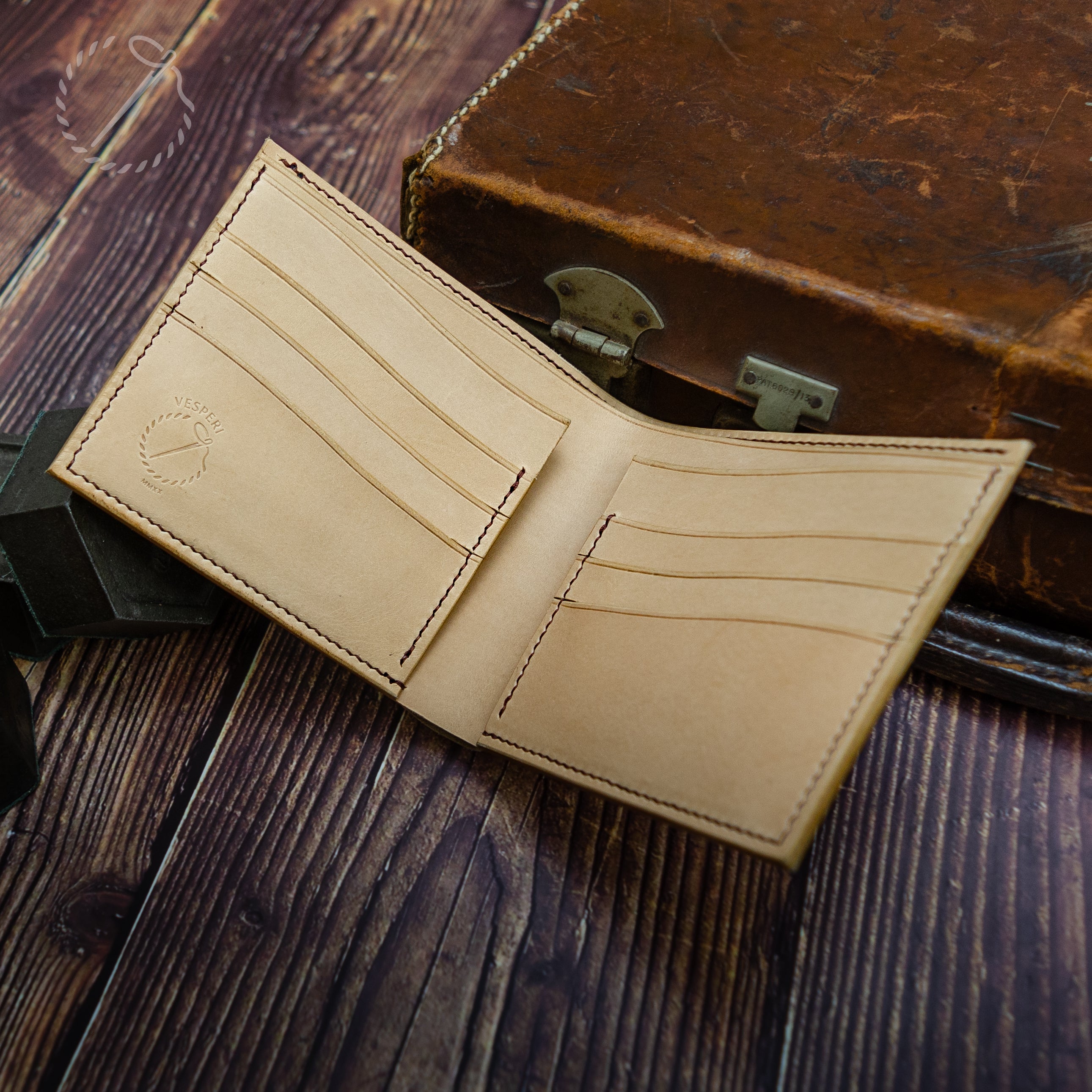 Leather Bifold Wallet – Light Tan Vachetta