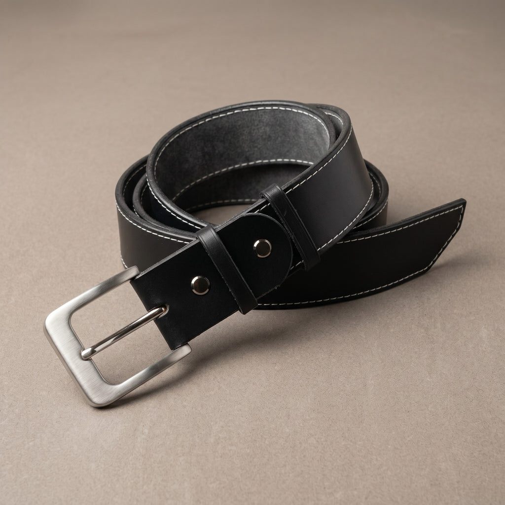 Classic Dress Belt — Vegetable-Tanned Leather — Stainless Steel Buckle